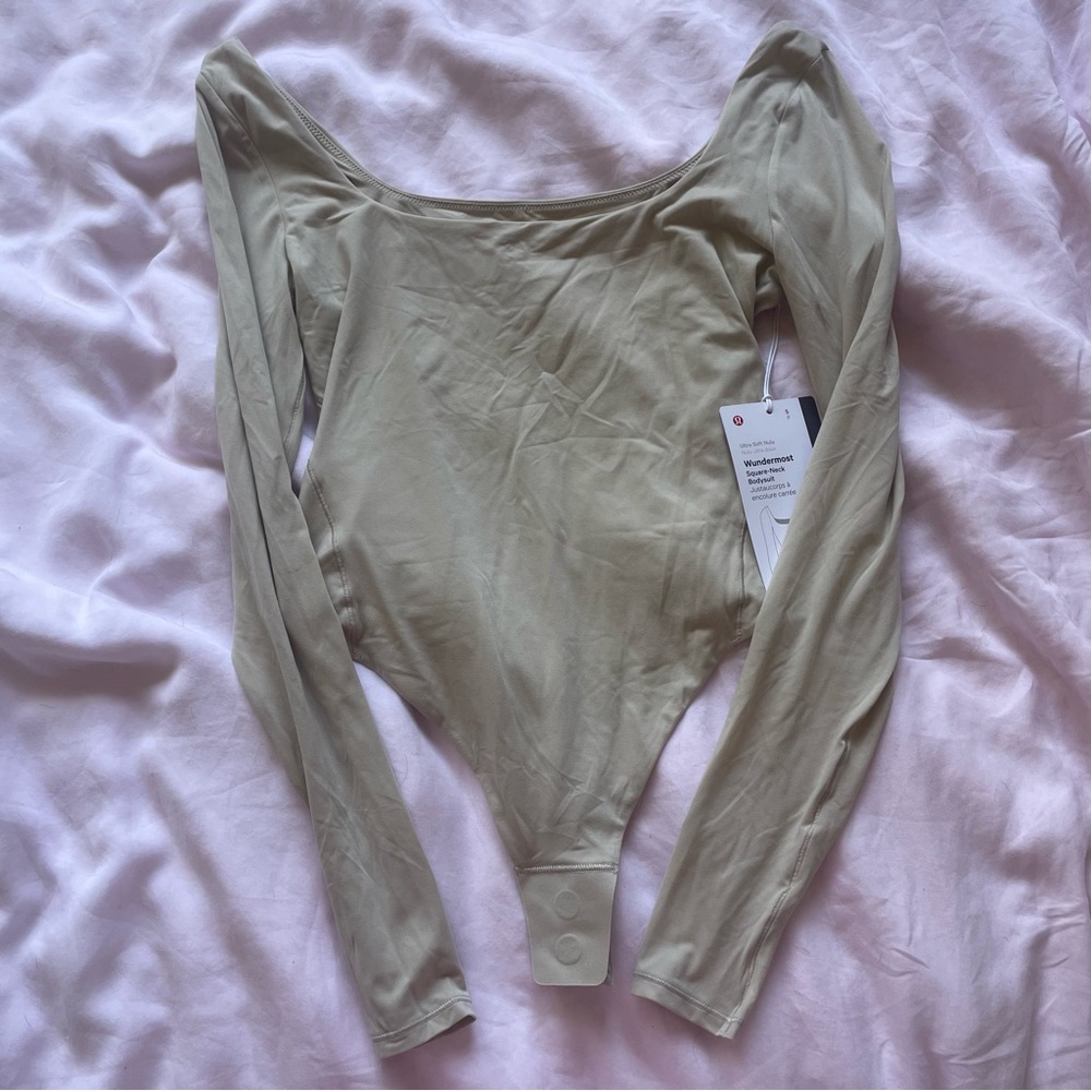 Wundermost Cream Square Neck Long Sleeve Bodysuit - Lululemon